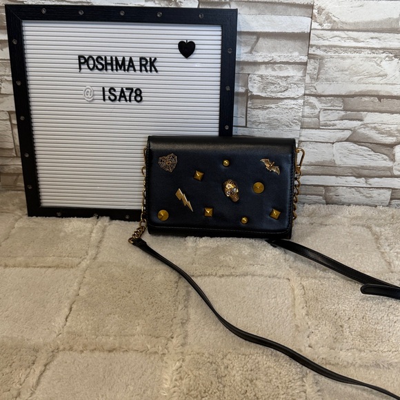 BETSY JOHNSON Black Studded Crossbody Bag - Picture 2 of 12